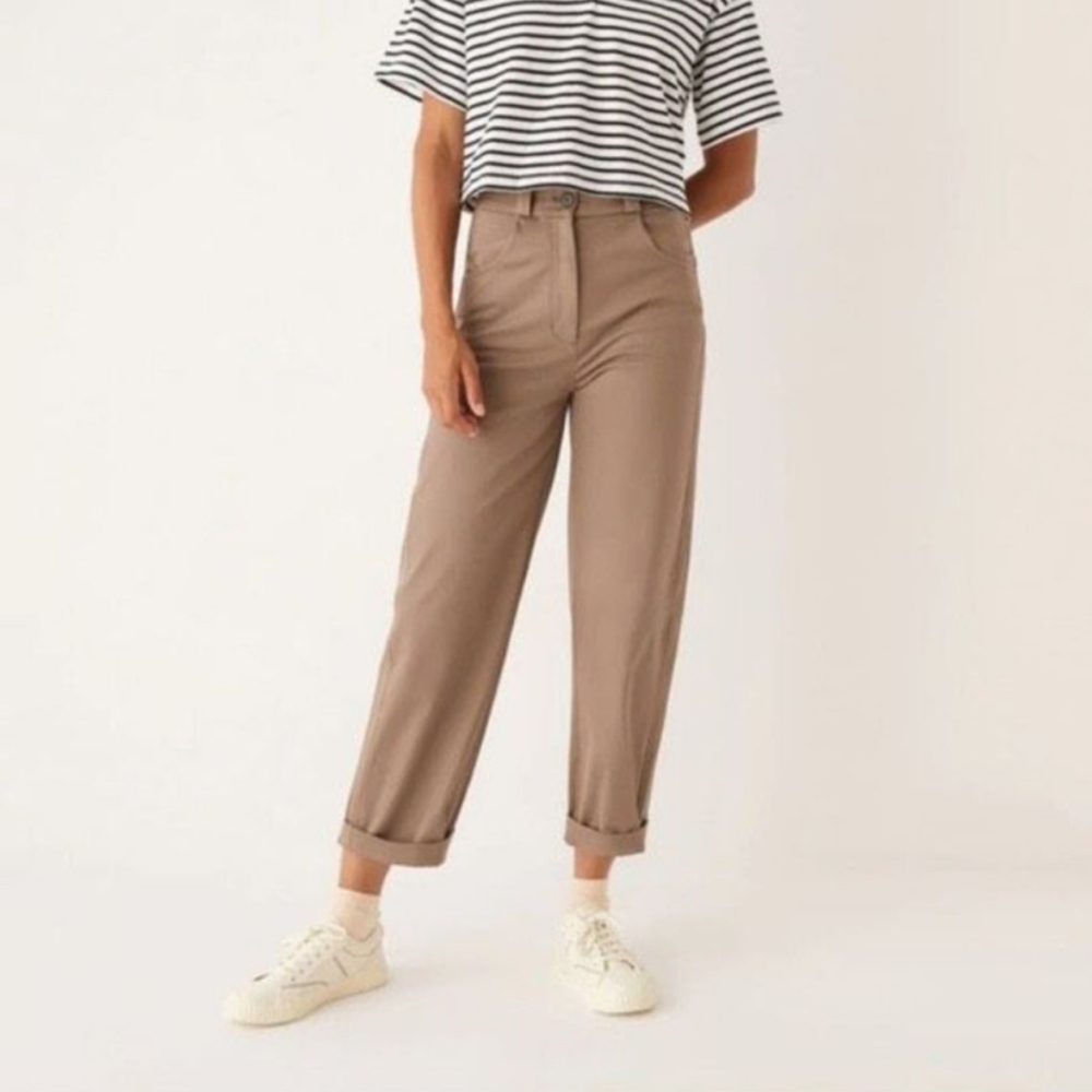 FRANK & OAK Alice Khaki Straight Leg Pant High Rise Size 6